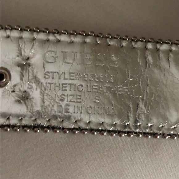 GUESS Patchwork Rhinestone Studded Belt - Picture 4 of 6